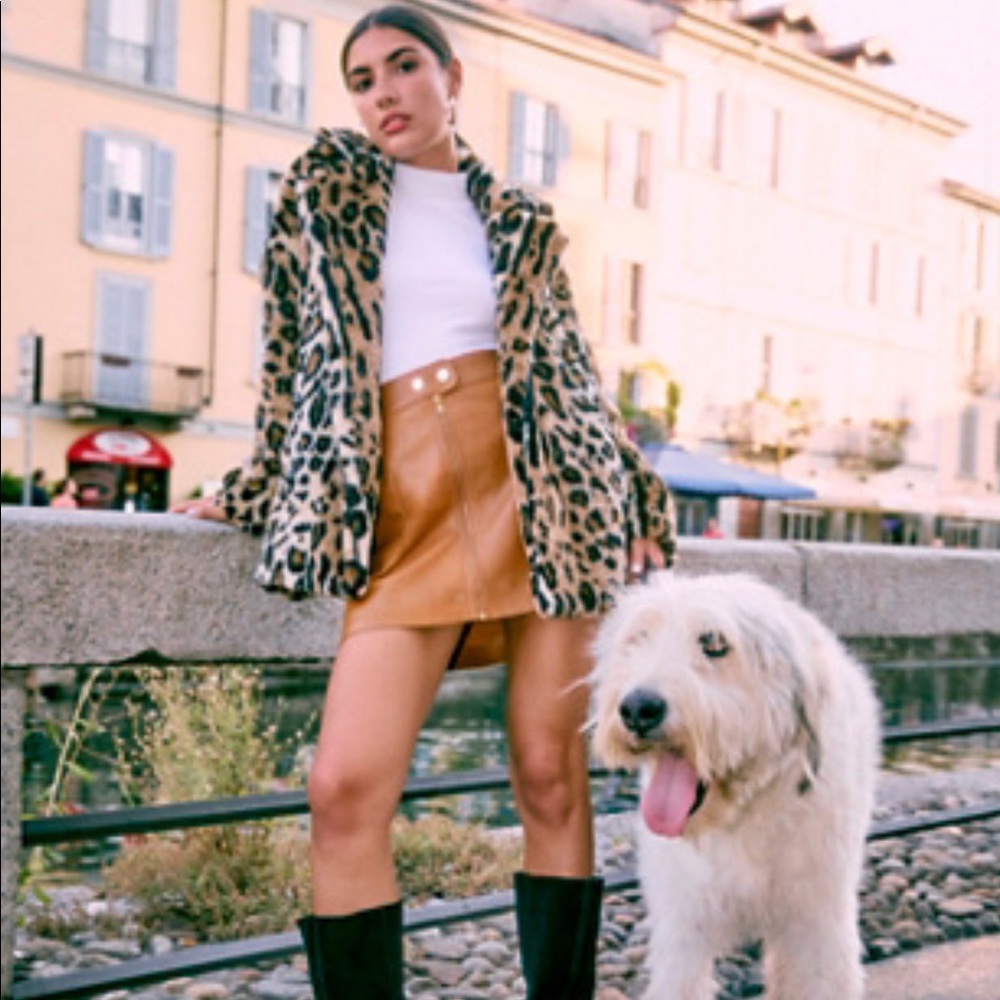 Free People Vegan Leather Mini Skirt